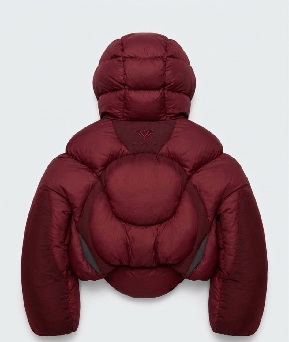 Deep Burgundy Red Puffer Jacket