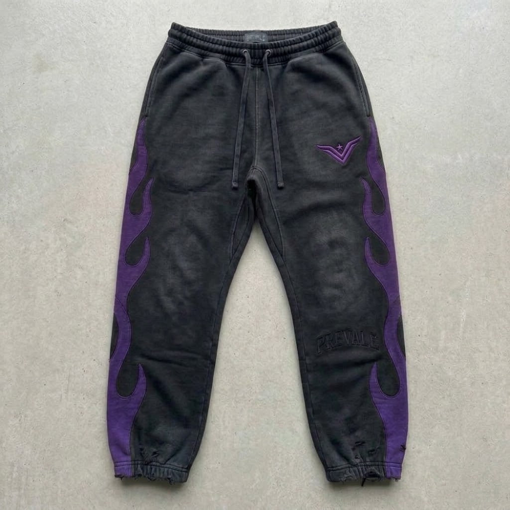 Purple flame sweatpants