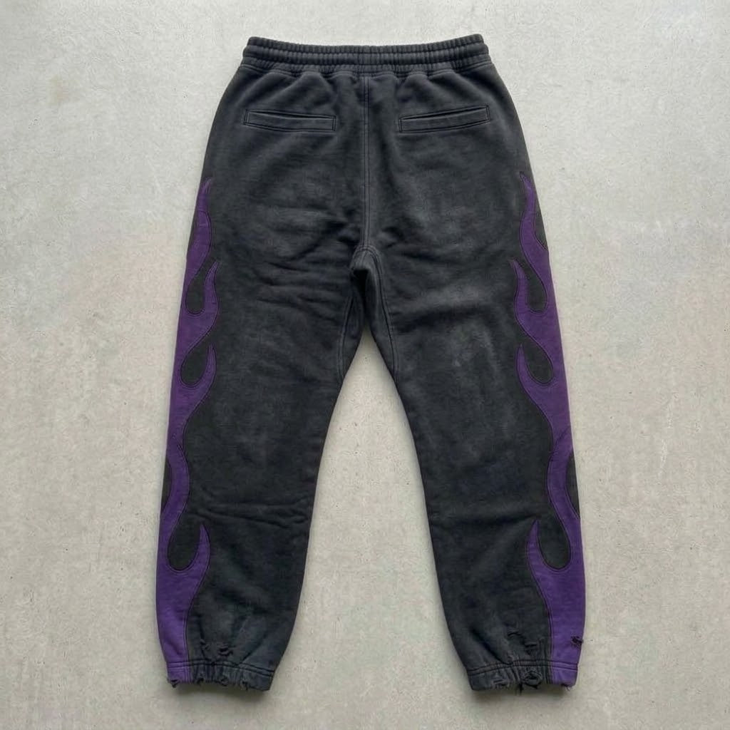 Purple flame sweatpants