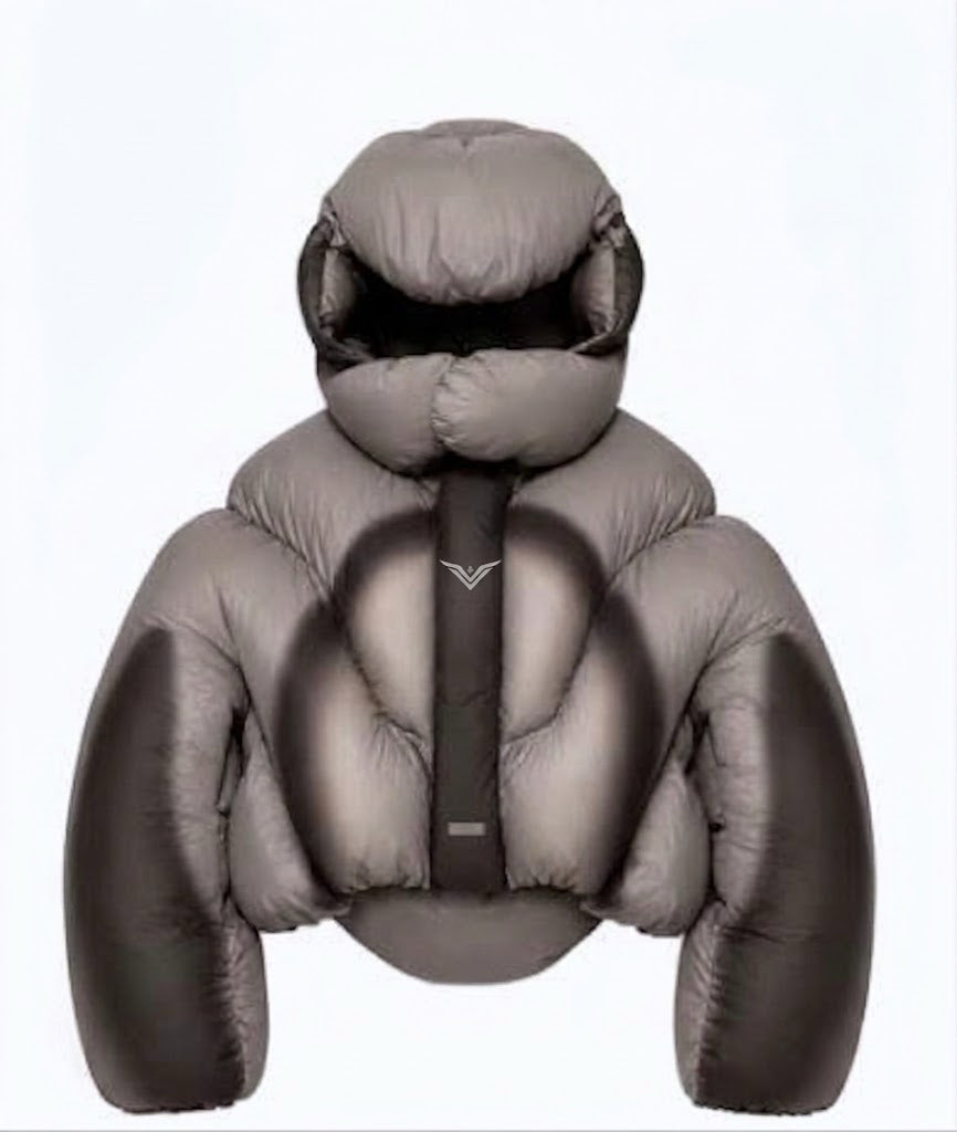 Brown metallic puffer jacket