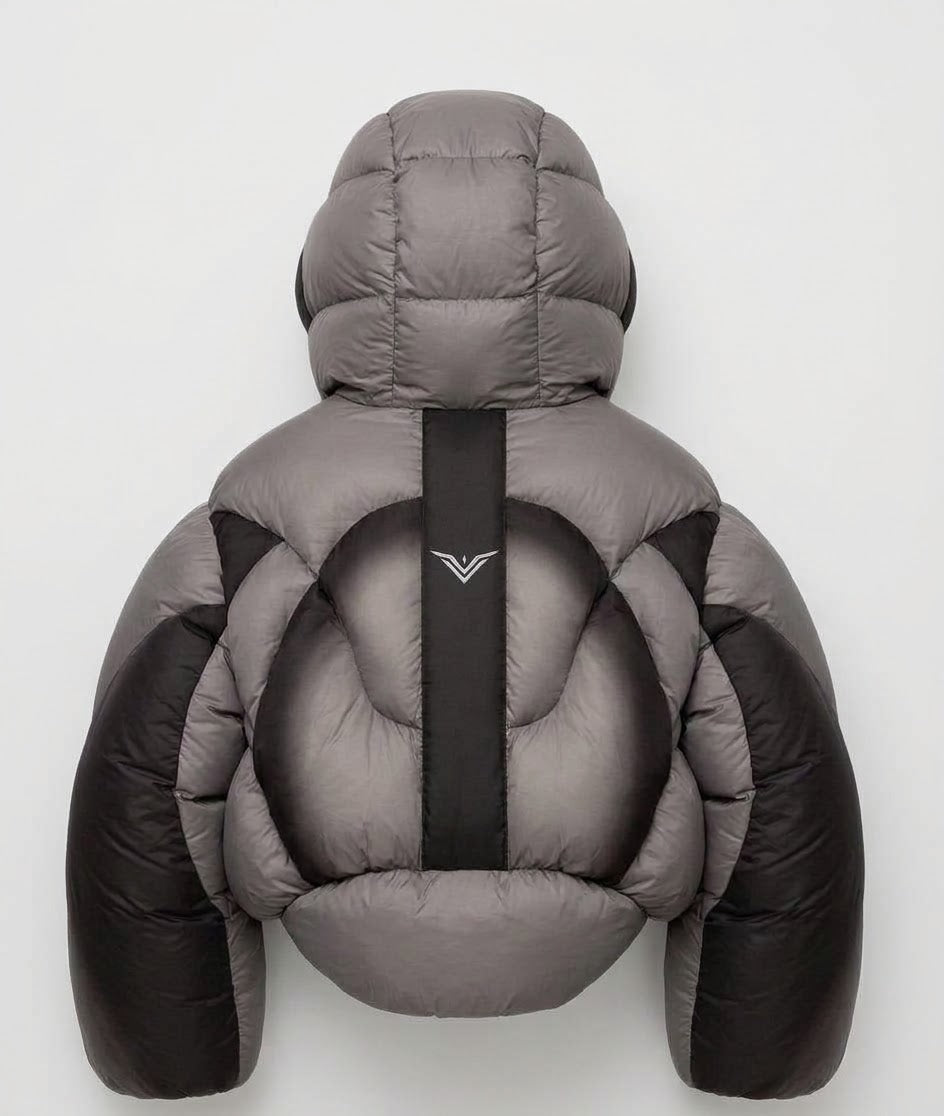 Brown metallic puffer jacket